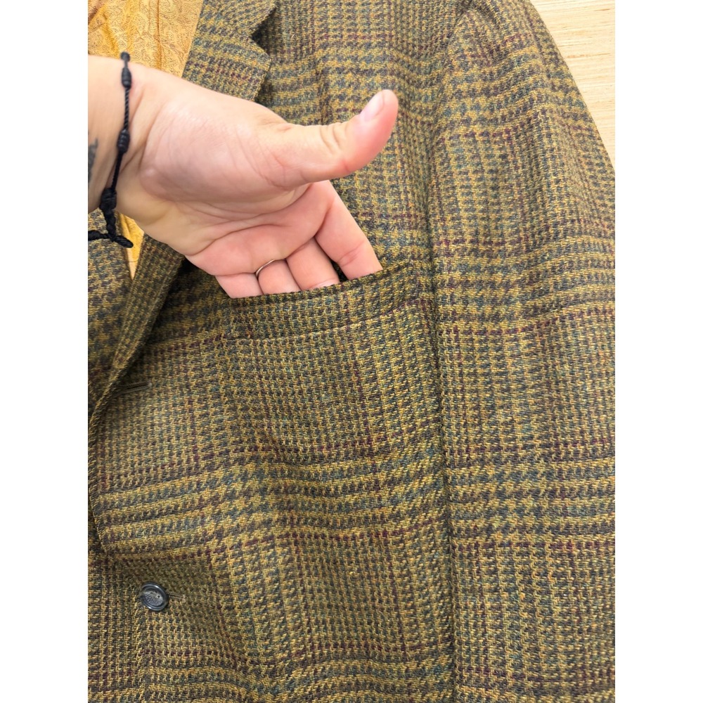 Vintage Brookford Bench Clothes Olive Glen Plaid Blazer Sport Coat Paisley - Picture 3 of 10